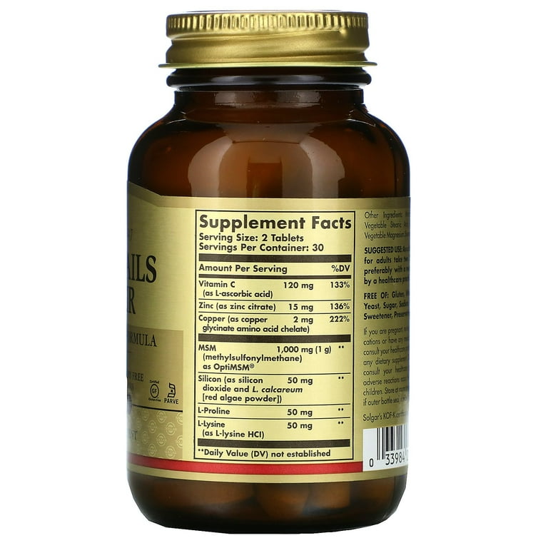 Solgar Skin Nails Hair Advanced MSM Formula 60 Tablets