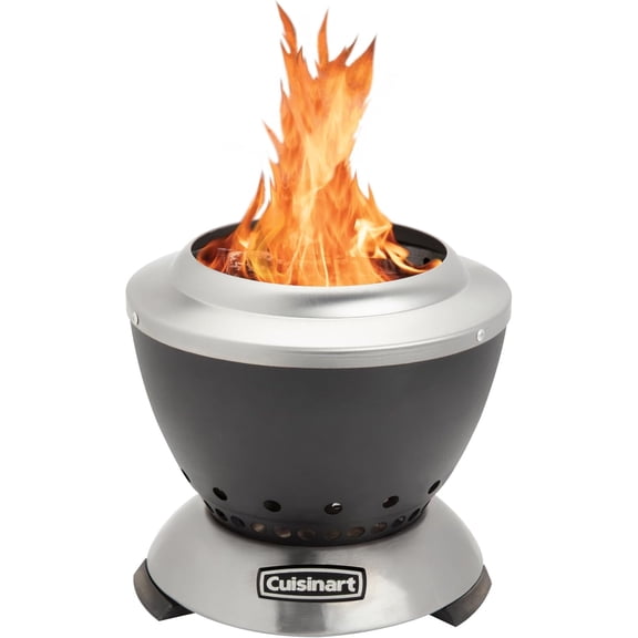 Cuisinart Cleanburn Smokeless Tabletop Fire Pit, 7.5” Lightweight Portable Smokeless Fire Pit with Removable Base for Ash & Carry Bag, Small Outdoor Heater for Patio, Camping & RV, Portable Heater