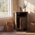 thumbnail image 3 of Vineego 1 Piece Farmhouse Nightstand with Storage Shelves Bedside Tables End Table for Bedroom Modern Wood Side Table Living Room,Light Brown, 3 of 7
