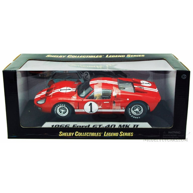 1966 Ford GT-40 MK II #1, Red w/ White Stripes - Shelby