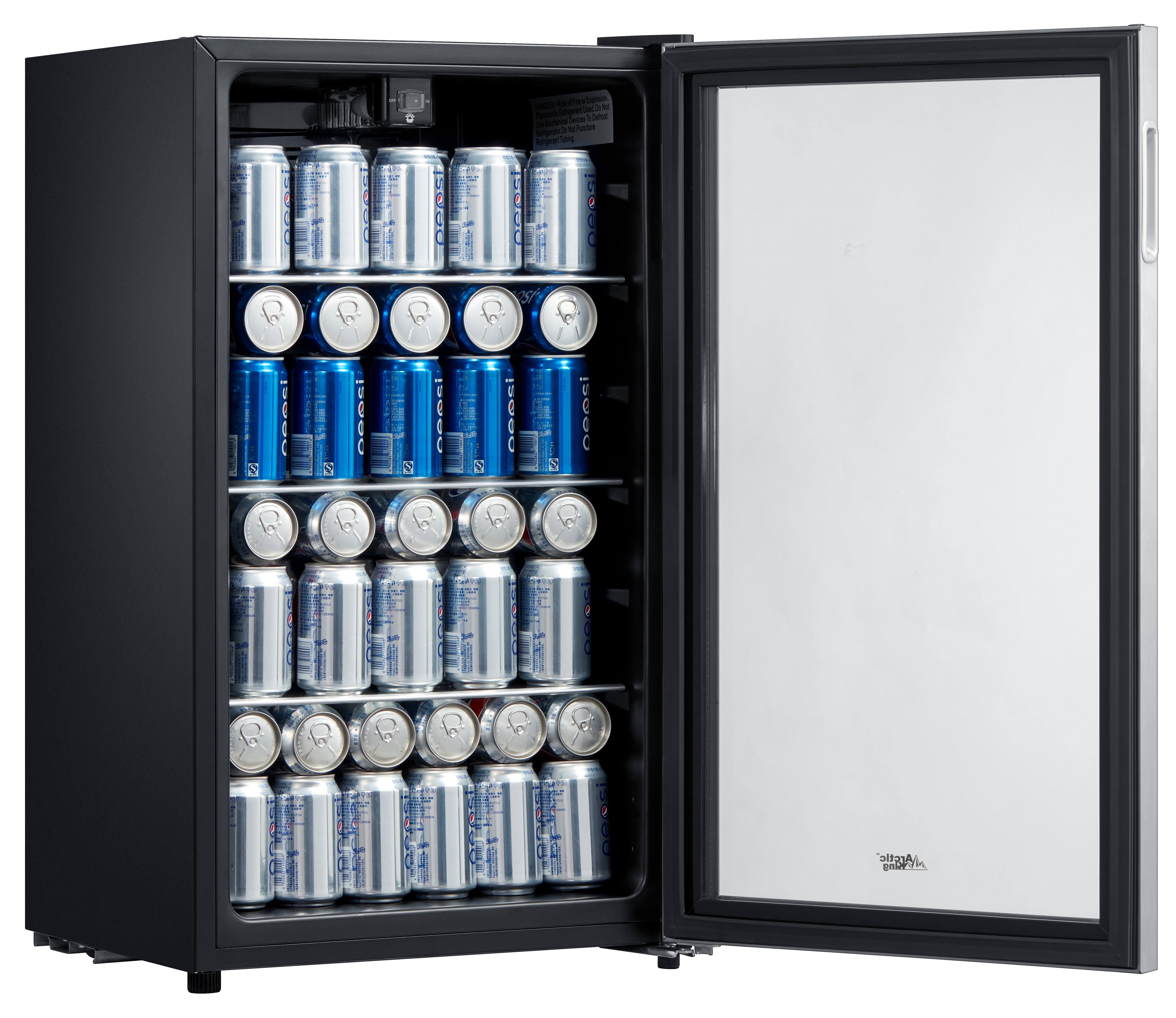Arctic King 115 Can Beverage Fridge, Stainless Steel look Arctic King 115 Can Beverage Fridge, Stainless Steel look