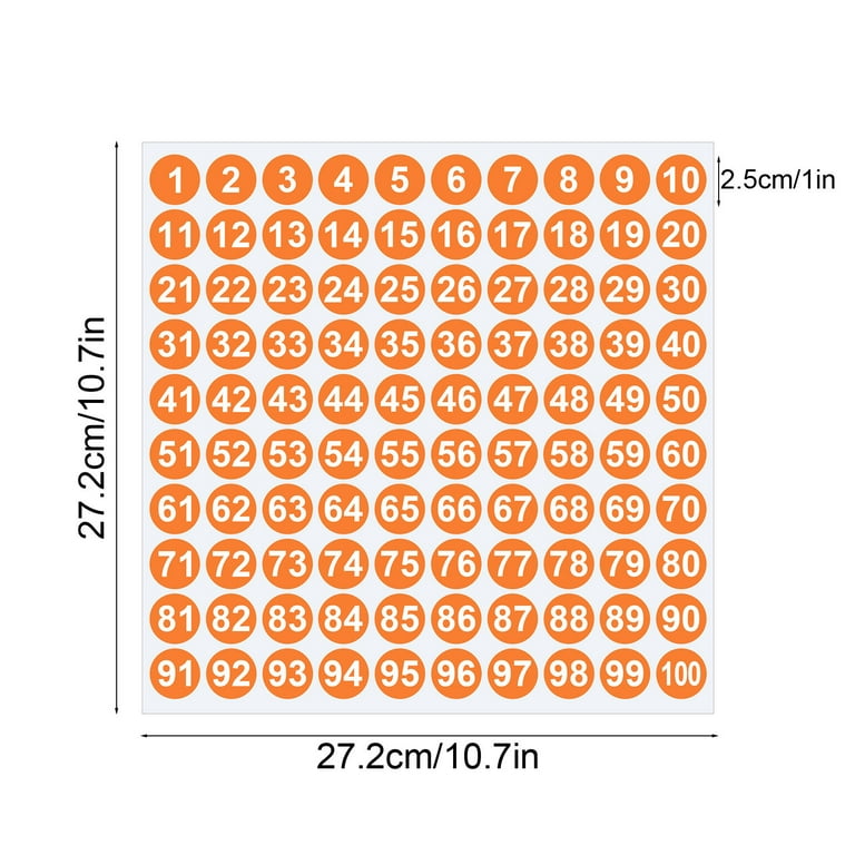 ISYFIX White Consecutive Number Stickers – 1 To 100, 1-inch, 1 Set – Vinyl Self Adhesive Premium Decal Ideal For Inventory, Storage, Organizing