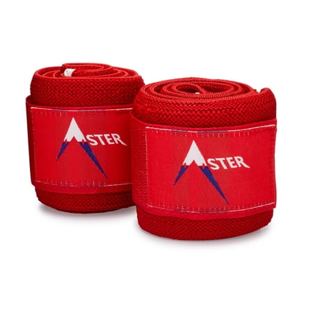 Aster Wrist Wraps - (34' Premium Heavy Duty) Wrist Wraps With Patented Palm Loop Design - For Powerlifting & Strength Training - USPA & IPL Powerlifting Federation Approved