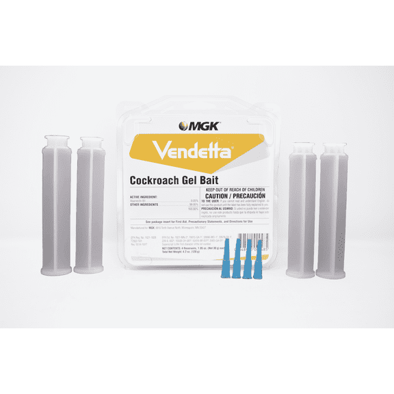 Vendetta Cockroach Gel Bait - Highly Attractive & Effective - 1 Pack (4 Tips, 4 Plungers, & 4 x 30g Tubes) by MGK