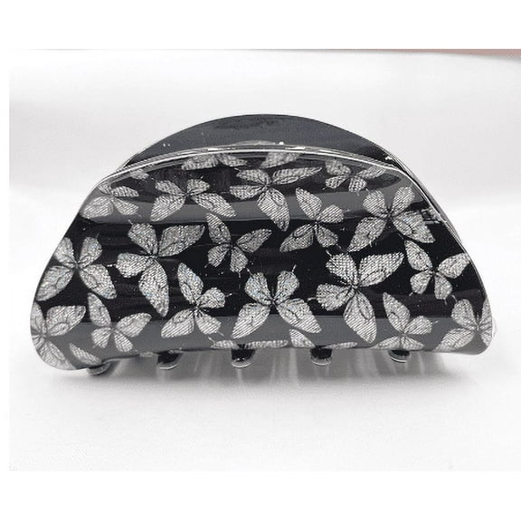 KANPRINCESS 3.5 inches Plastic Hair Claw, Non Slip Banana Hair Clips, Butterfly Painting Strong Holding Power Hair Grips,Small Fashion Accessories for Women and Girls, Black