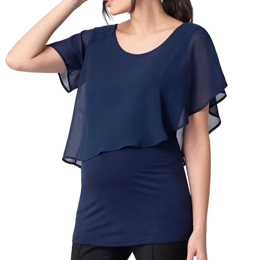 Fashion Women Pregnancy Casual Solid Short Sleeve Tops Blouse Maternity T Shirt 