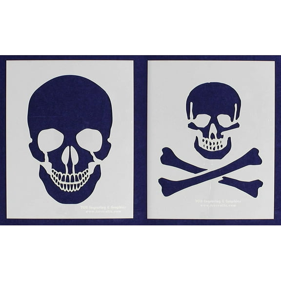 Large Skull 2 Piece Stencil Set 14 Mil 8" X 10" Painting /Crafts/ Templates