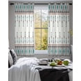 thumbnail image 3 of Teal Black Boho Sheer Curtains 54 Inch Length 2 Panels Set for Living Room/Bedroom, Vintage Ethnic Tribe Abstract Art Retro Kitchen Curtains Grommet Semi-Sheer Curtains Window Treatments 42"x54"x2, 3 of 7