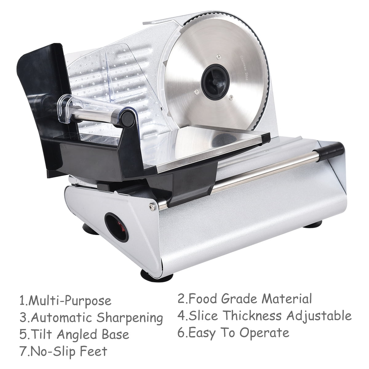 Dropship Meat Slicer, Electric Deli Food Slicer With Removable 7.5''  Serrated & Stainless Steel Blade to Sell Online at a Lower Price