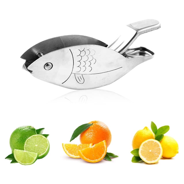 Exprimidor de limón exprimidor Manual de acero inoxidable exprimidor de rodajas de limón exprimidor de mano en forma de pescado herramienta de cocina para naranja limón cítricos