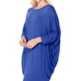 thumbnail image 3 of Women's Elegant Plus Size Loose Fit Dress Side Draped Dolman Sleeve Midi, 3 of 4