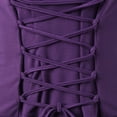 thumbnail image 6 of Quixlent Women Cosplay Dress Gothic Solid Color Lace-up Strap Slim Waist Irregular Hem Hooded Long Sleeves Theme Parties Role-Playing Festival Halloween Midi Dress, 6 of 8