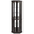 thumbnail image 6 of PORKISS Lighted 3-Side Glass Display Curio Cabinet with Tempered Glass Doors and Shelves, China Cabinet Wood Corner Cabinet with Bulb, Corner Curio Storage Rack for Bar, Liquor Storage, Black, 6 of 11