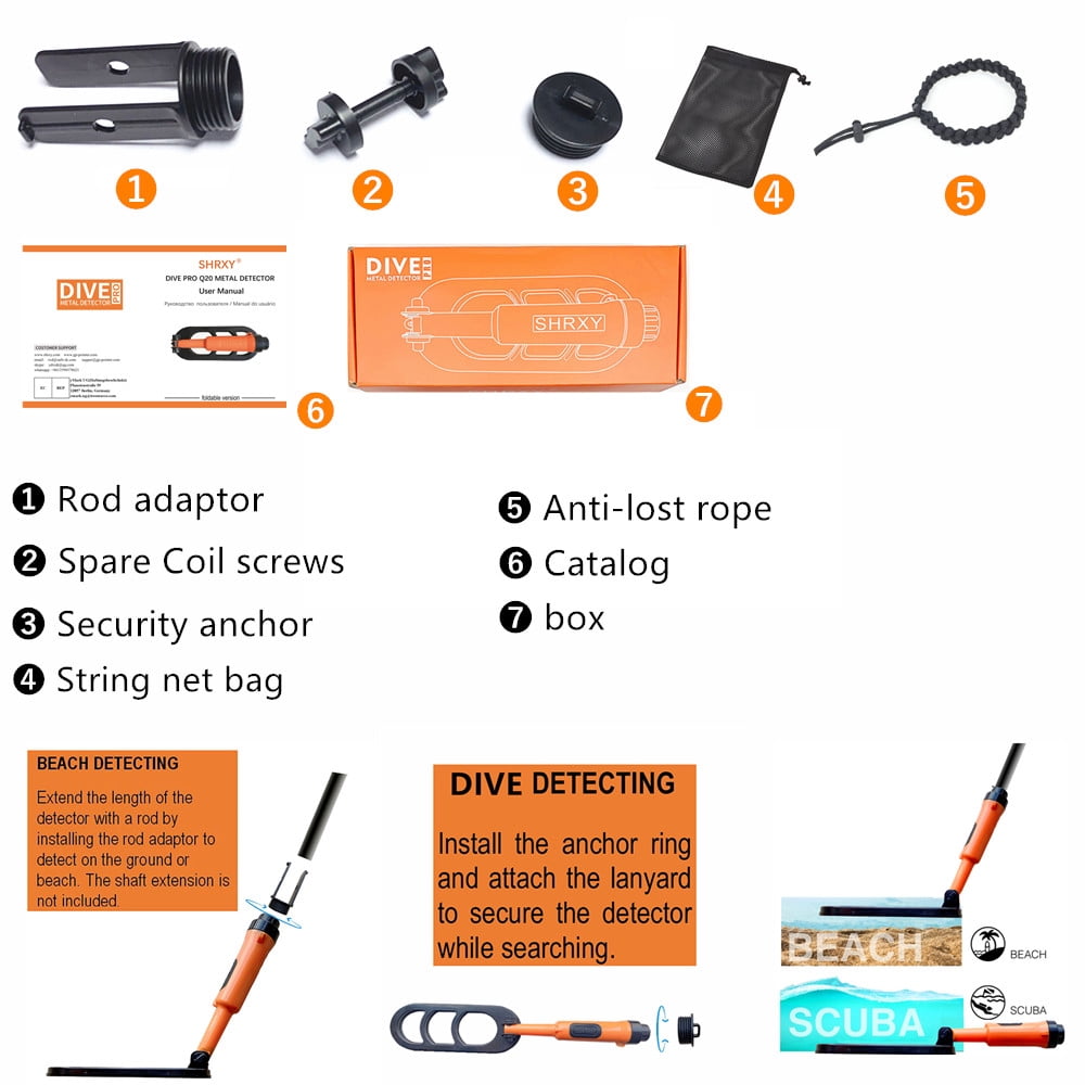 Waterproof Scuba Metal Detector Underwater Dive Pulse Pinpointer (Black)