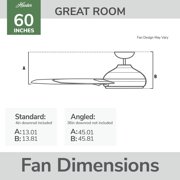 Hunter 60 inch Kennicott ENERGY STAR® Matte Black Damp Rated Ceiling Fan and Handheld Remote