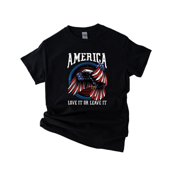 America Love It Or Leave It Proud USA Eagle Flag Gift Unisex T-Shirt, up to 5XL