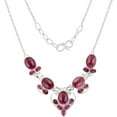 thumbnail image 2 of 925 Silver Plated 55.50ctw Genuine Garnet Necklace, 2 of 2