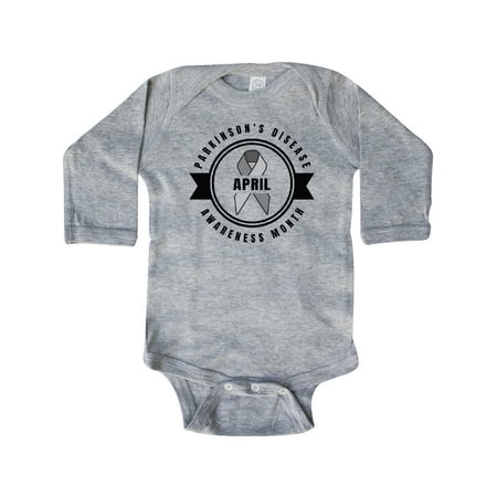 

Inktastic April Parkinsons Disease Awareness Month Badge Gift Baby Boy or Baby Girl Long Sleeve Bodysuit