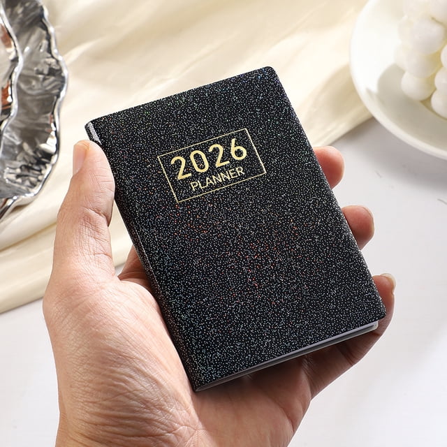 Miangastore A7 Size 2026 Mini Daily Planner Compact Pocket Calendar With Pu Cover English Monthly And Weekly Pocket Planner For Purse