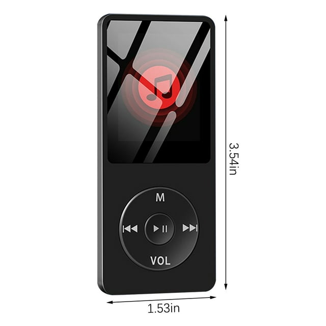MP3 Player 16G Portable MP3 Music Player Hi-Fi Sport MP3 Music Player Rechargeable Sport Audio Video Adapter, Black
