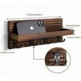 thumbnail image 5 of Wooden Key Holder for Entryway Decor Wall Mounted Mail Organizer and Key Hanger with 4 Hooks Rustic Rack for Keys Sunglasses, 5 of 9