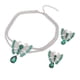 thumbnail image 1 of Juego De Aretes Y Collar Con Colgante De Mariposa, Conjunto De Aretes Y Collar Con Mariposas De Diamantes De Imitación De Doble Capa, Elegante, Verde Brillante Y Blanco Para Bodas, 1 of 7