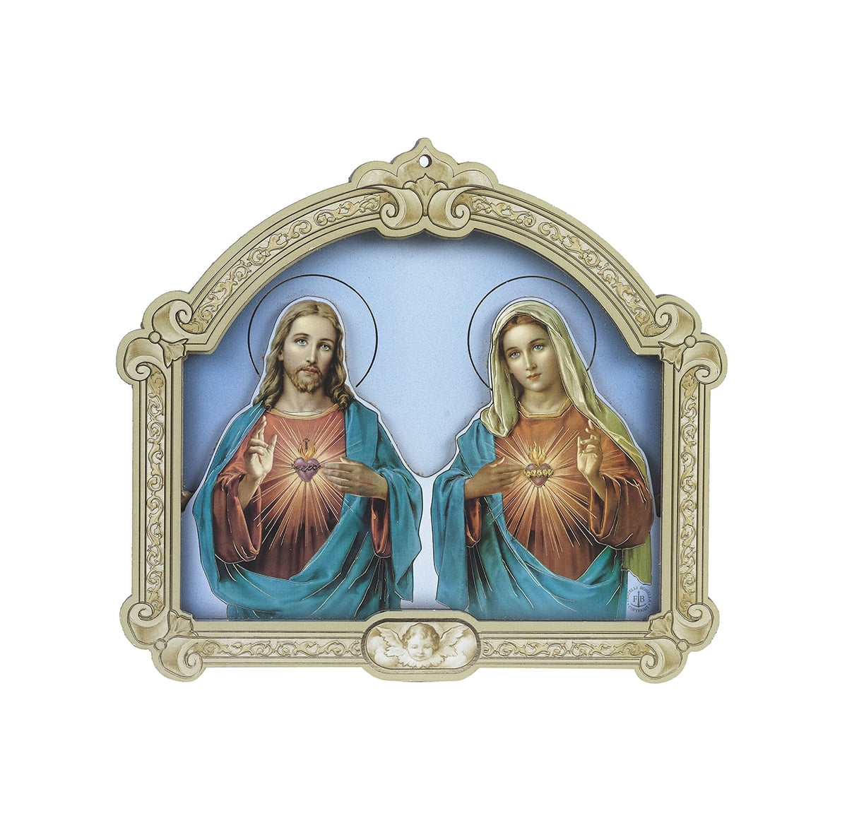 9 Cathedral 3d Plaque Sacred Heart Or Jesus And Immaculate Heart Of Mary Walmart Com Walmart Com