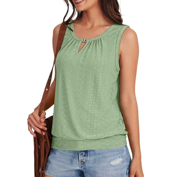 GERsome Womens Summer Tank Tops Sleeveless V Neck Business Casual Tank Solid Color Basic Loose Fit Dressy Blouses Work Tee Shirts S-2XL