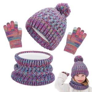 Bocaoying Kids Winter Hat Gloves Scarf Set