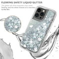 thumbnail image 4 of NIFFPD iPhone 14 Pro with Screen Protector + Camera Lens Protector, Bling Glitter Quicksand Sparkle Clear & Shockproof Protective Cover iPhone 14 Pro 6.1" Silver, 4 of 6