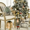 thumbnail image 3 of Sm:)e Christmas Throw Pillow Covers 18x18 Inch Set of 4, Snowman Reindeer Snowflake Gloves Winter Holiday Stripes Sofa Couch Decoration, 3 of 7