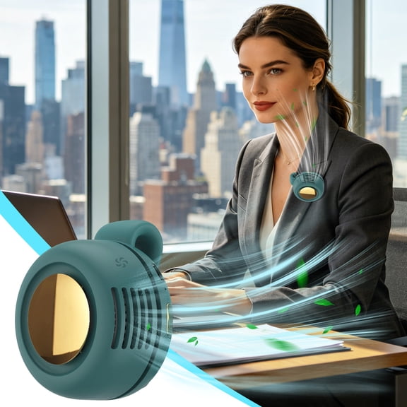Clip on Fan, Bladeless Wearable Mini Fan, 25Db Silent 3 Speeds Rechargeable Type-C Hands Free Cooling, Strollers Clothes office Home, Lightweight Portable Clip Design