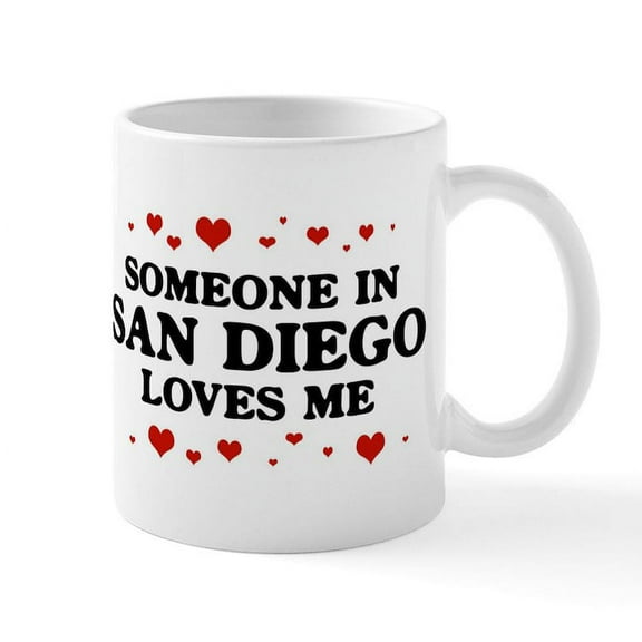 CafePress - Loves Me In San Diego Mug - 11 oz Ceramic Mug - Novelty Coffee Tea Cup