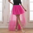 thumbnail image 2 of Jupe Haute-Basse pour Femmes avec Train Asymétrique en Tulle, Robe de Cocktail Élastique pour Fête et Bal, 2 of 5