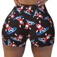 thumbnail image 2 of Honeii Surfing Santa Print Women's Workout Shorts, Gym Shorts for Active Wear, Sports Shorts,Women's Running Shorts,Quick Dry Athletic Shorts-Large, 2 of 8