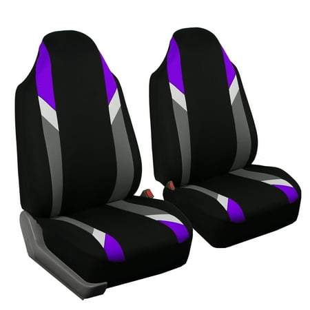Purple Car Seat Cover - FH GROUP Premium Modernistic Front Set Car Seat Covers, Purple