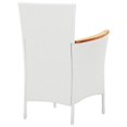 thumbnail image 4 of vidaXL Ensemble de Salle à Manger de Patio Table et Chaises en Rotin Poly Blanc, 4 of 6