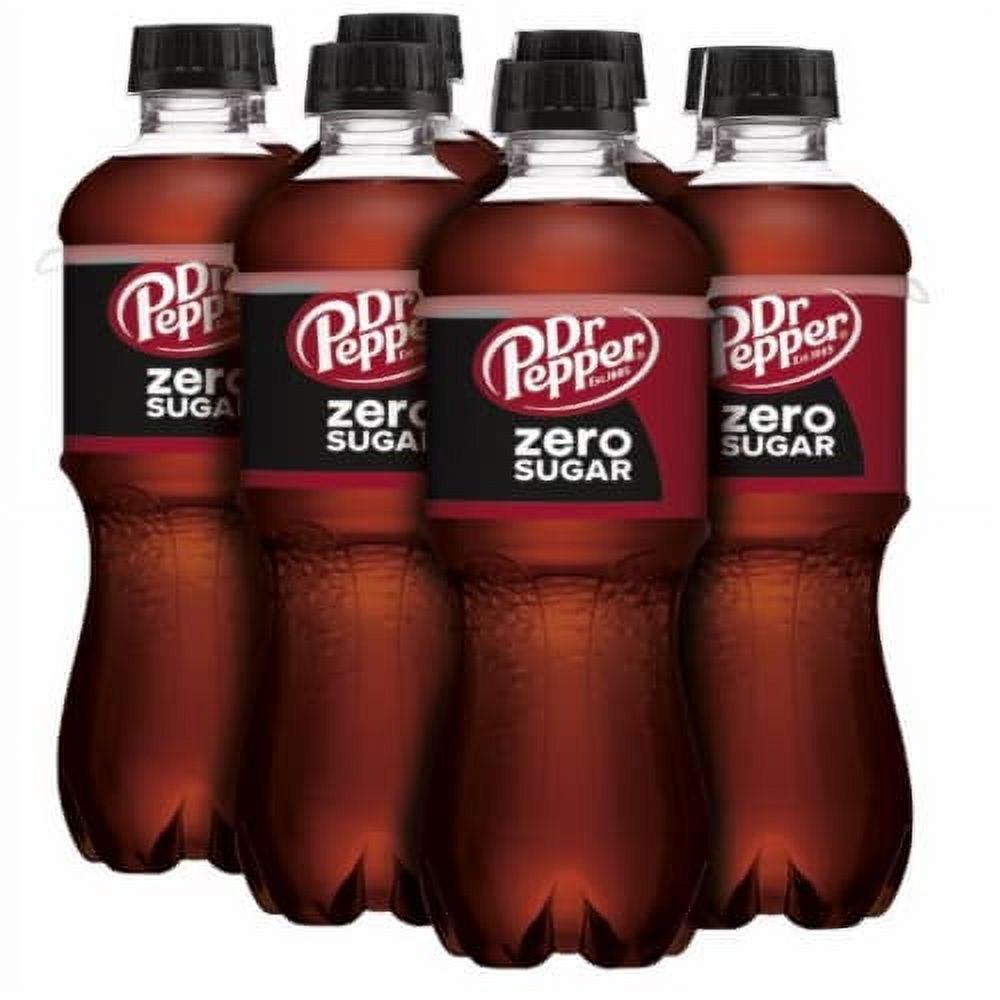 Pack of 2 - Dr Pepper Zero Sugar Soda Bottles 6 pk / 16.9 fl oz
