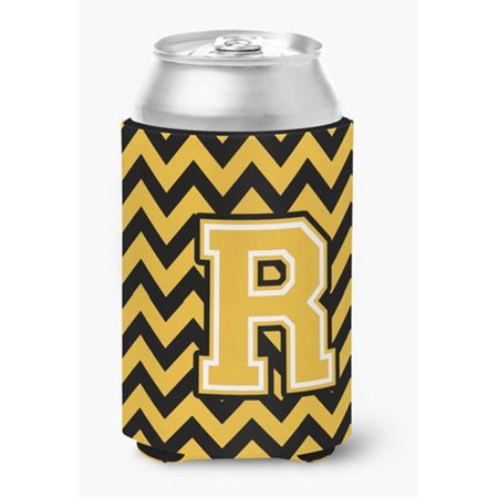 

Letter R Chevron Black & Gold Can or Bottle Hugger 0.25 x 4 x 5.5 in.