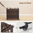 thumbnail image 6 of Laundry Hamper with Wheels, 34.3 Gallon(130L) Rolling Laundry Basket with Lid, 3-Section Rattan Clothes Hamper with 3 Removable Liner & 3 Mesh Bags, Laundry Sorter with Side Pocket, Brown, 6 of 7