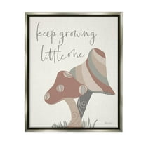 Stupell Industries Keep Growing Little One Nature Graphic Art Luster Gray Floating Framed Canvas Print Wall Art, Design by Daniela Santiago