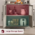 thumbnail image 3 of Kitchen Bakers Rack with Power Outlet,Coffee Bar Table 6 Tiers,Kitchen Microwave Stand,Microwave Oven Stand Pantry Hutch with Door,Storage Shelf Rack for Spices,Pots and Pans, 3 of 7