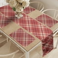 thumbnail image 2 of Ambesonne Plaid Table Runner & Placemats, Tartan Checkered Warm Tones, Placemat 4 pcs + Runner 16"x72", Ruby Peach Cream, 2 of 2
