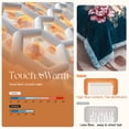 thumbnail image 6 of WOOW DEPOT Full Queen Heavy Fleece Bed Blanket 1 PCS, 7.72 lbs 78.7" x 90.5", Reversible Thick Floral Print Soft Warm Mink Blanket Elegant, Teal Peony, 6 of 7