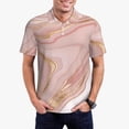 thumbnail image 3 of Balery Rose Gold Glitter Splatter Printed Men’s Short Sleeve Polo Shirt, Midweight Men's Shirt,Golf Polo shirts -4X-Large, 3 of 9