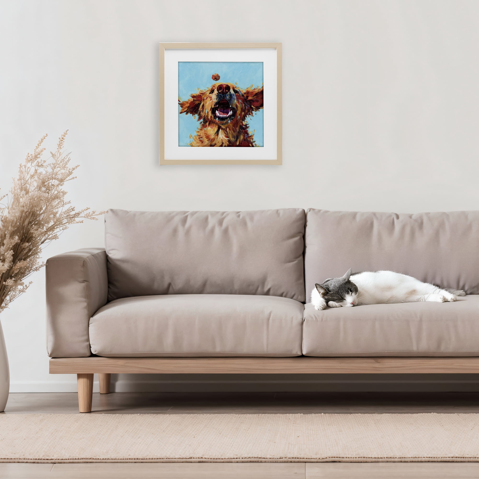 Stupell Industries Treato Loyal Dog Birch Framed Print Under Glass, design by Studio Bautista