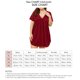 thumbnail image 5 of Vestido liso con cuello en V, dobladillo plisado suelto, manga corta, cómodo camisón para el hogar, diario, rojo vino, 4XL, 5 of 5