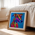 thumbnail image 6 of Pop art Greyhound dog - Digital Art Dog Pop Art Animal Modern Art Psychedelic Abstract Oak Framed Wall Art Print 12 x 12 inches, 6 of 8