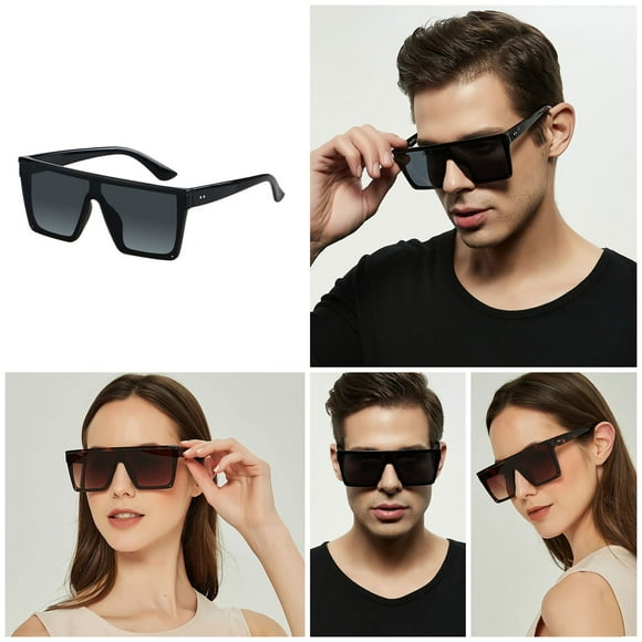 Trendy Oversized Frame Connected Sunglasses Street Style Driving Eyewear With Squash Goggles Men