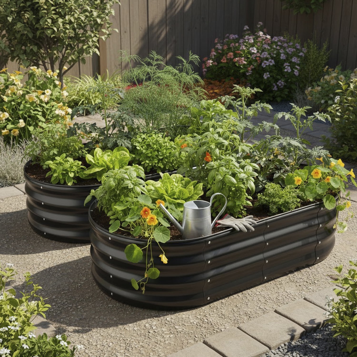 Rust-Resistant Heavy Duty Steel Raised Garden Bed, 4x2x1ft Oval Metal Planter Box, Easy Assembly for Outdoor Vegetable, Flower, Herb Gardening